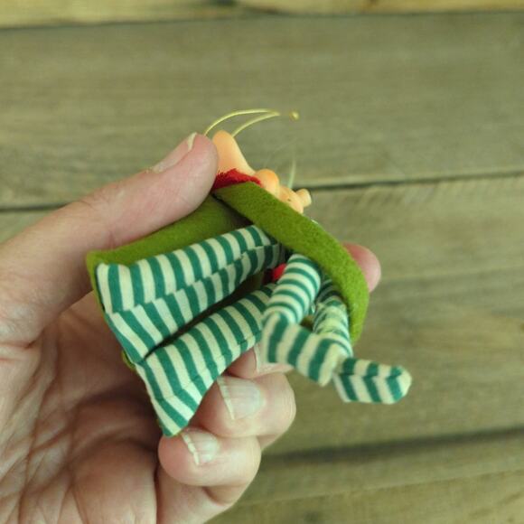 Vtg Kitschy Mouse Knee Hugger Christmas Ornament Made in Japan Anthropomorphic - Picture 8 of 10